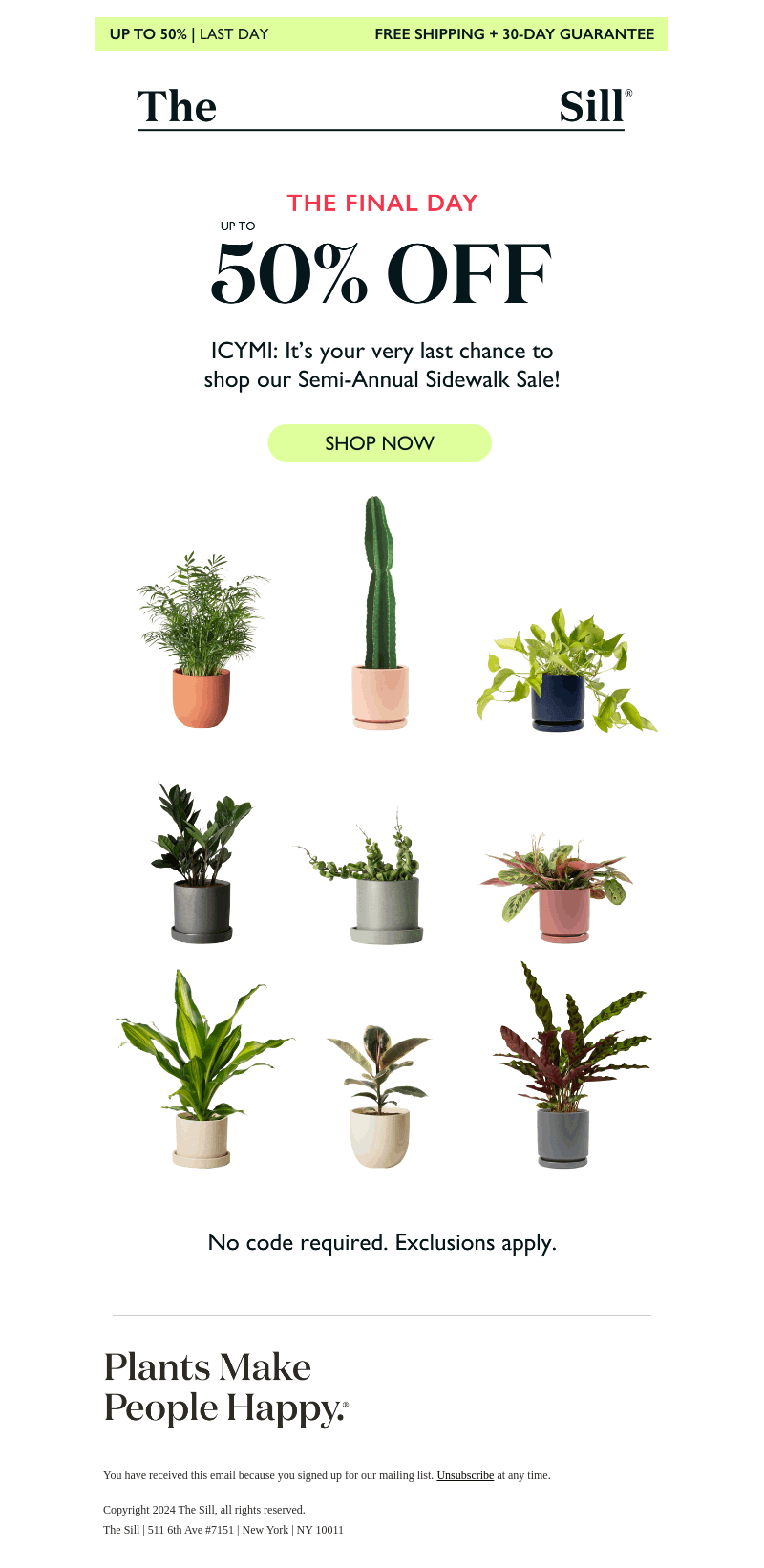 FINAL DAY! Up to 50% OFF
