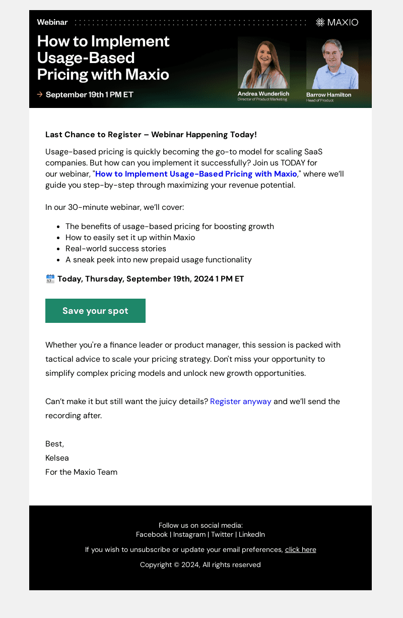 Last Chance: Join Today's 30-Minute Webinar on Usage-Based Pricing