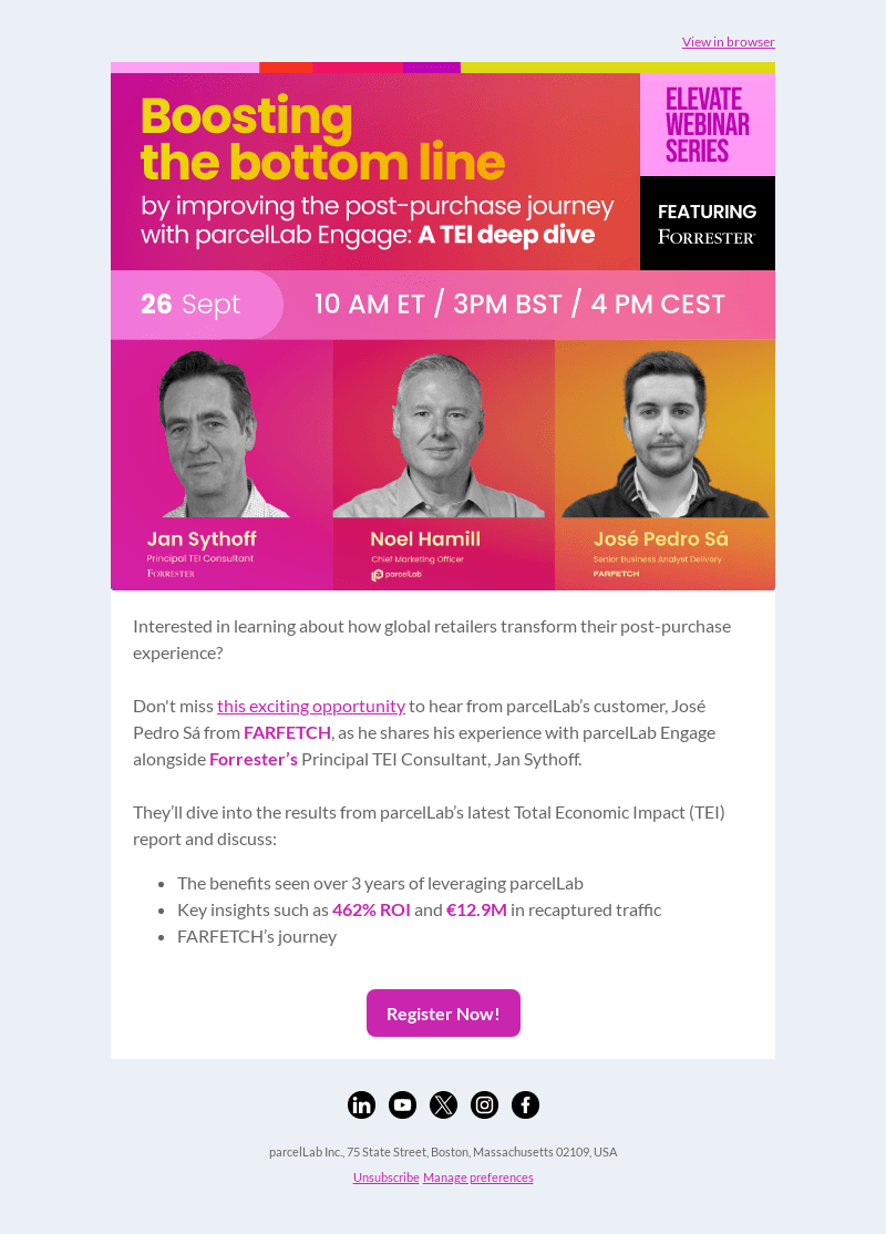 parcelLab Inc. email from Thu, Sep 19, 2024