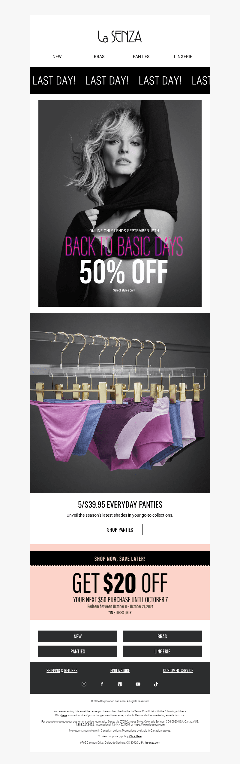 ❗LAST DAY to shop Back to Basic Days! 50% off select styles❗