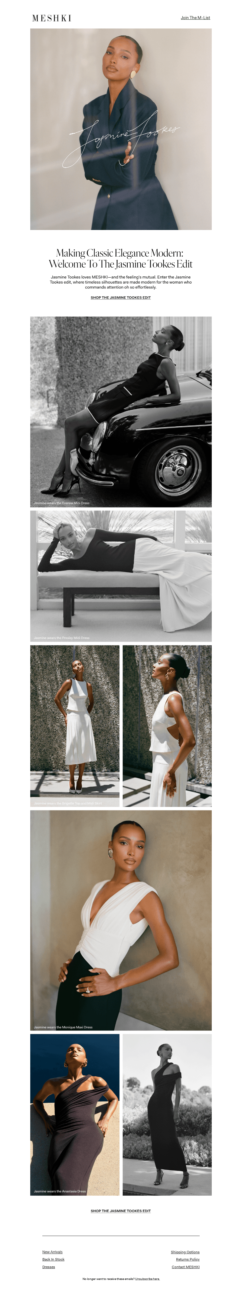 JASMINE TOOKES x MESHKI