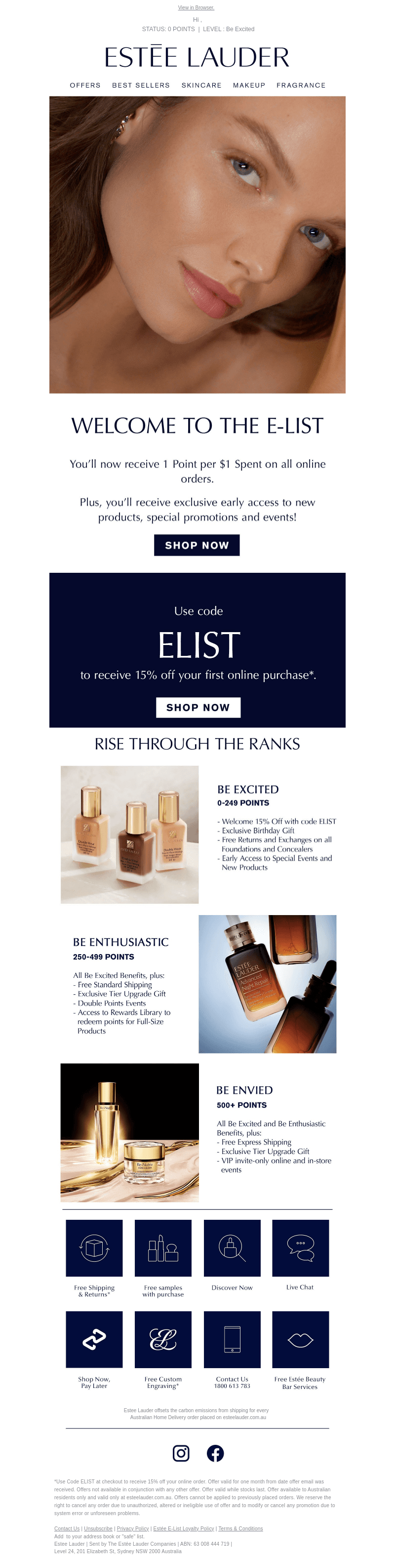 Welcome to Estée Lauder!