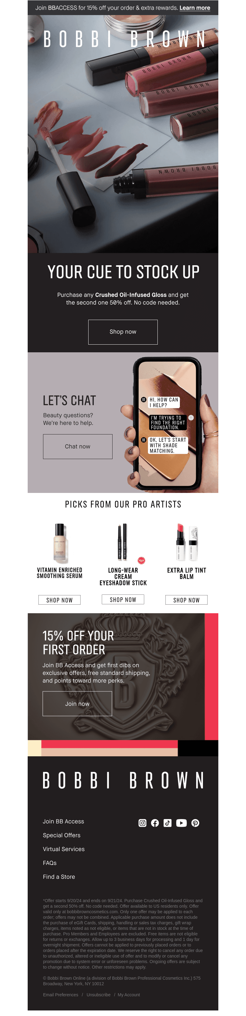 Buy gloss and get a second 50% off