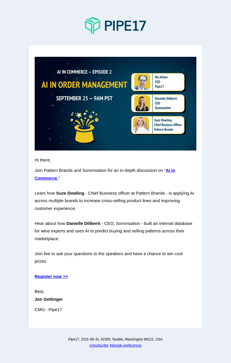 [Virtual Event] AI in Order Management