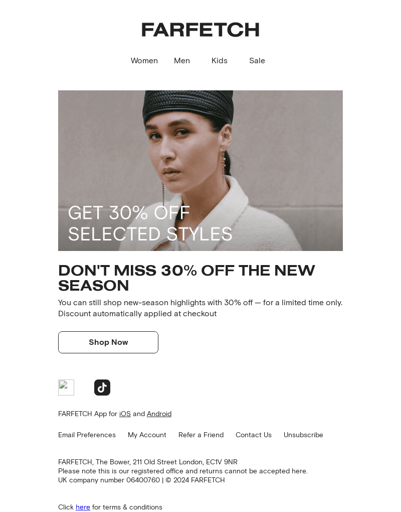 Don't miss 30% off your new wardrobe