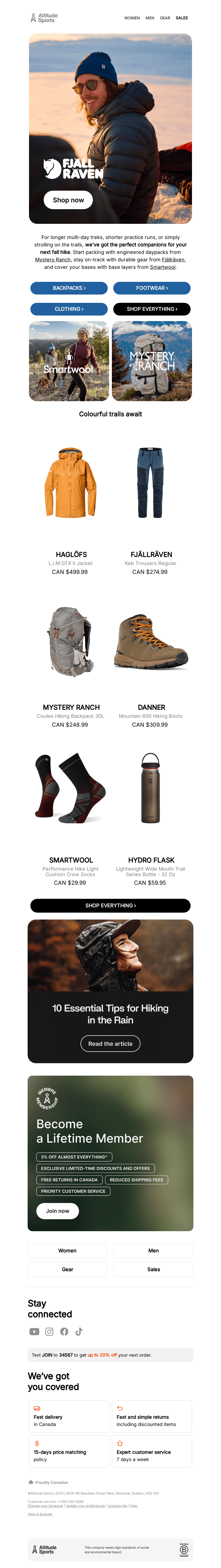 Pack light, hike far