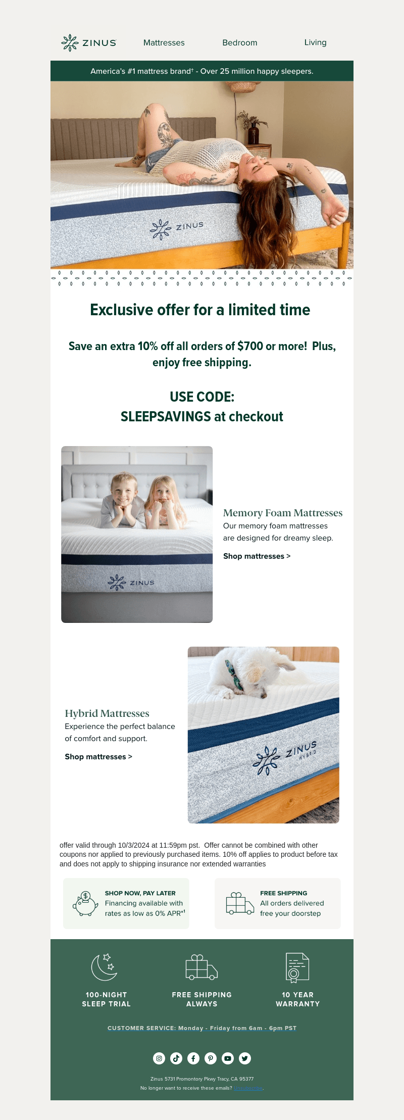 VIP OFFER:  An extra 10% off your order