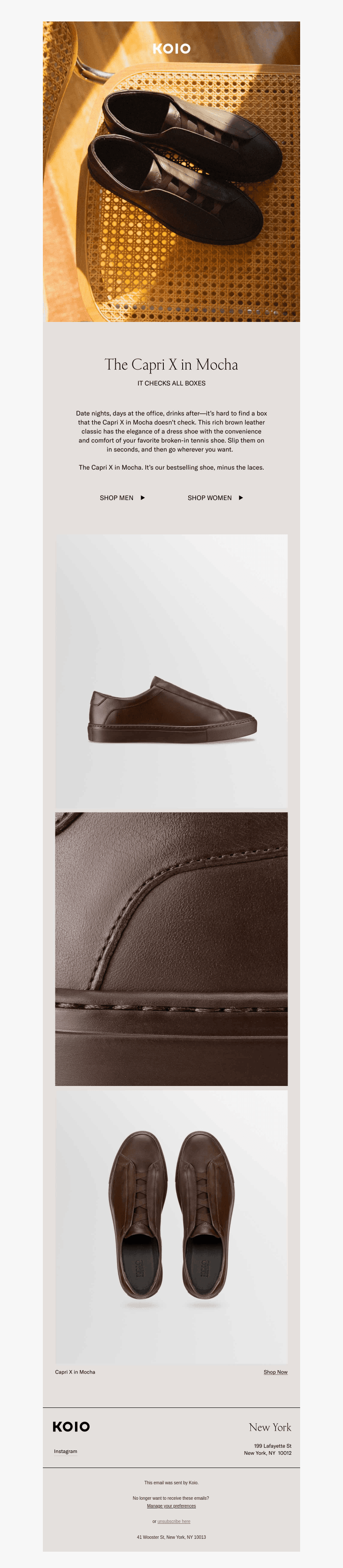 The Capri X in Mocha