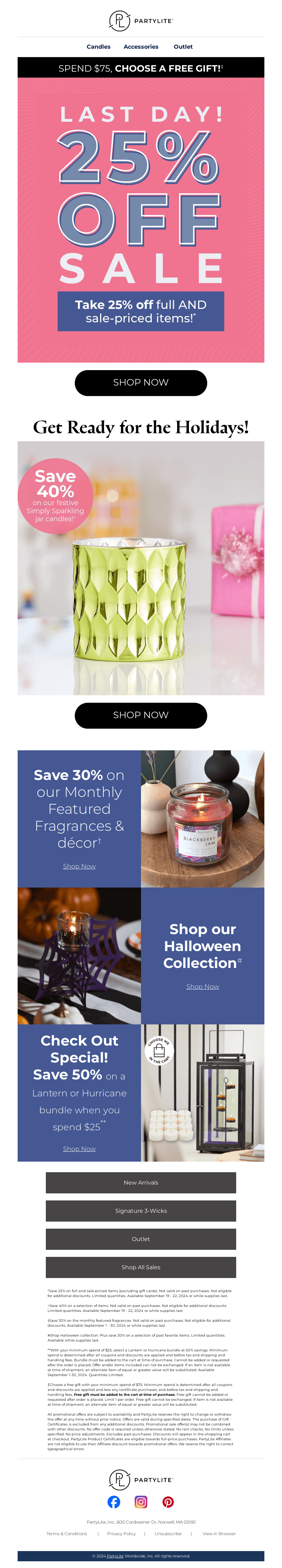 Last day to save 25%  SITEWIDE!