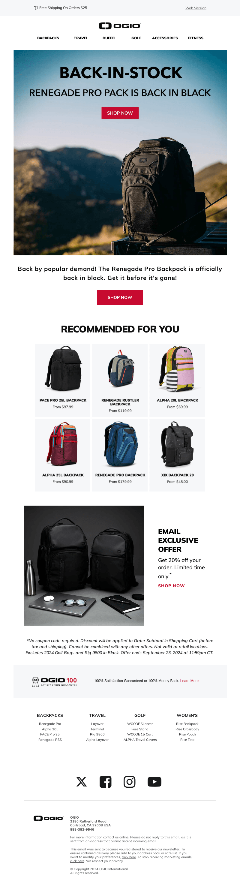 Back-In-Stock Alert: Renegade Pro Backpack
