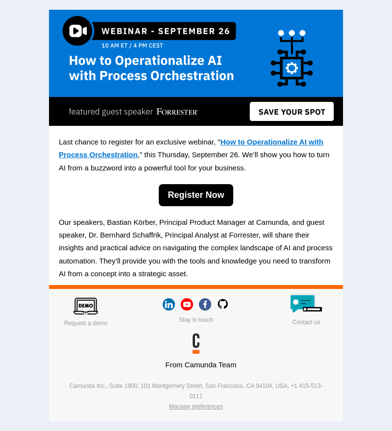 Last Chance! Operationalizing AI webinar