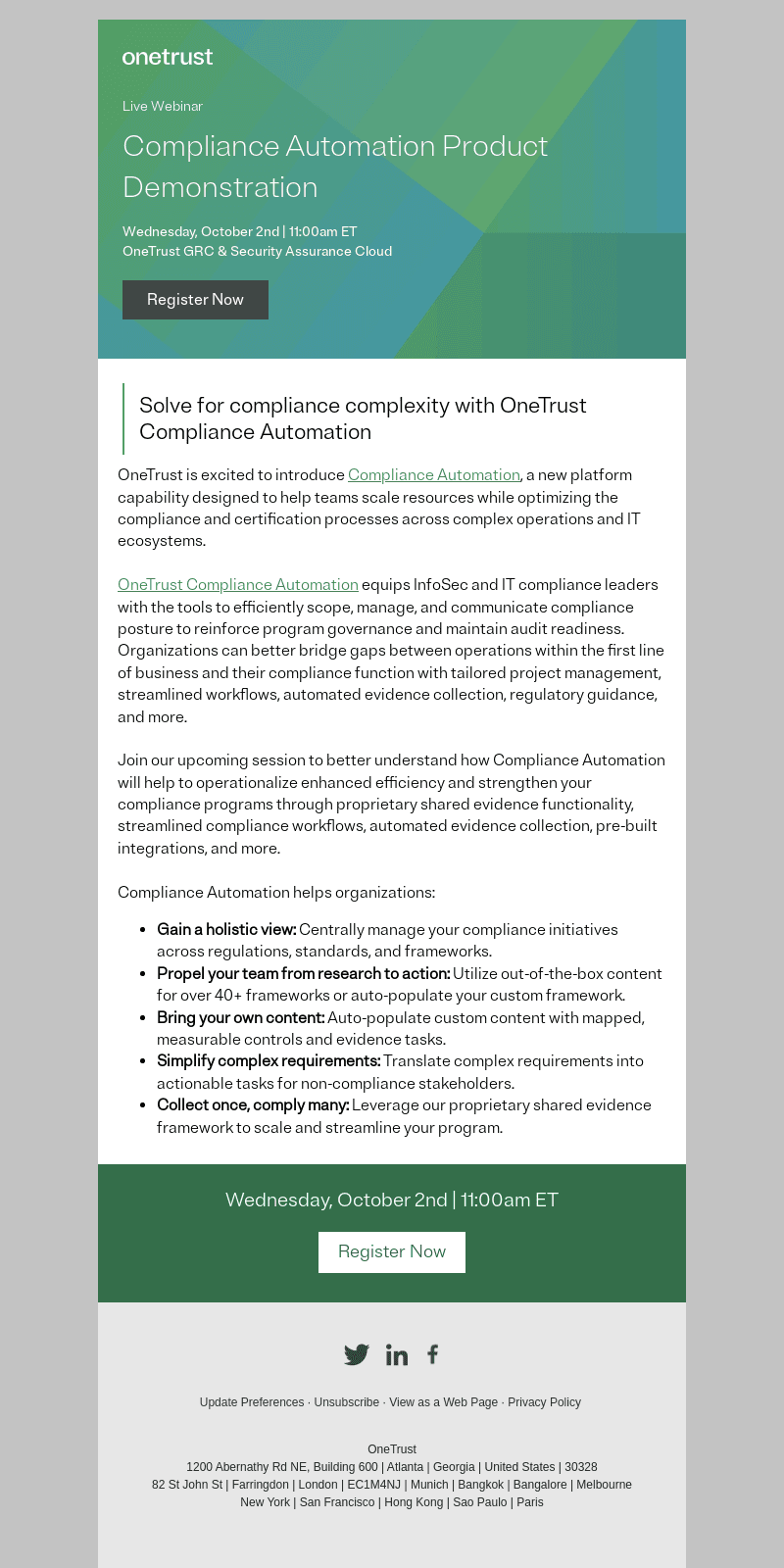 Solve for compliance complexity with OneTrust Compliance Automation
