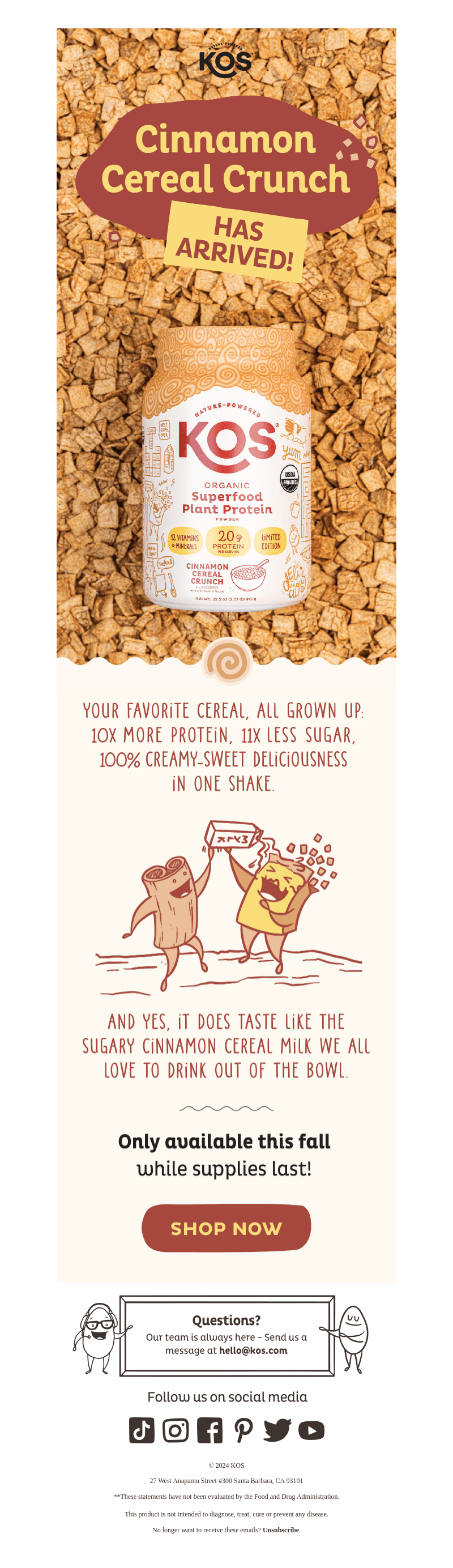Cinnamon Cereal Crunch protein is HERE!