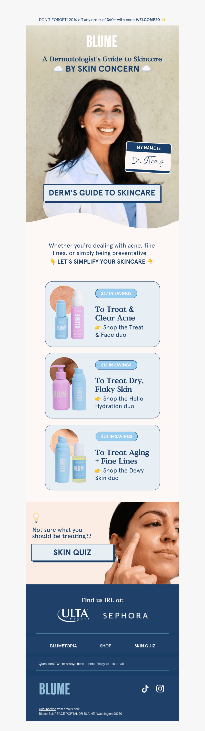 What do dermatologists say about Blume?