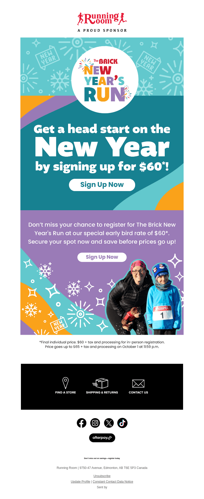 Register for $60* – Offer ends October 1