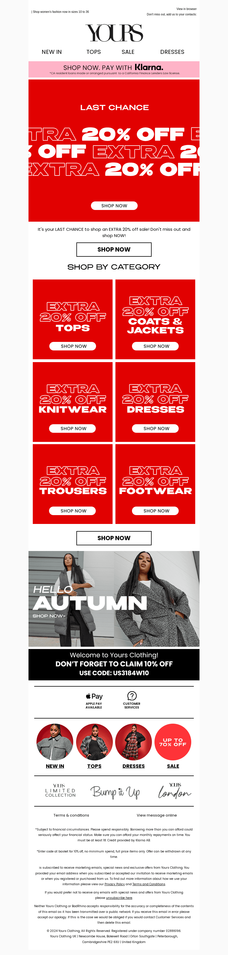 LAST CHANCE | EXTRA 20% OFF