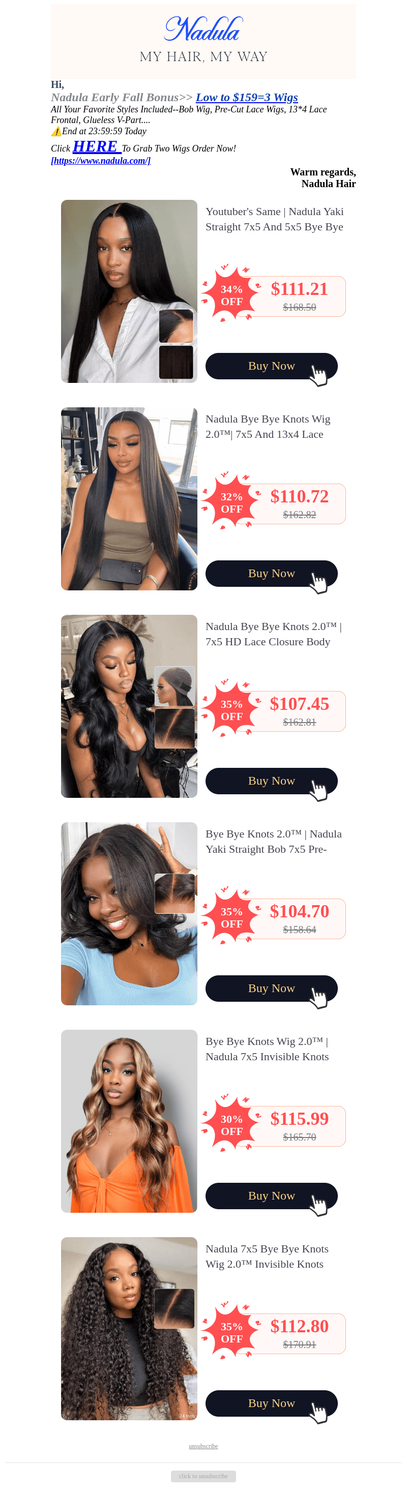 Yessss! $159=3 wigs TODAY
