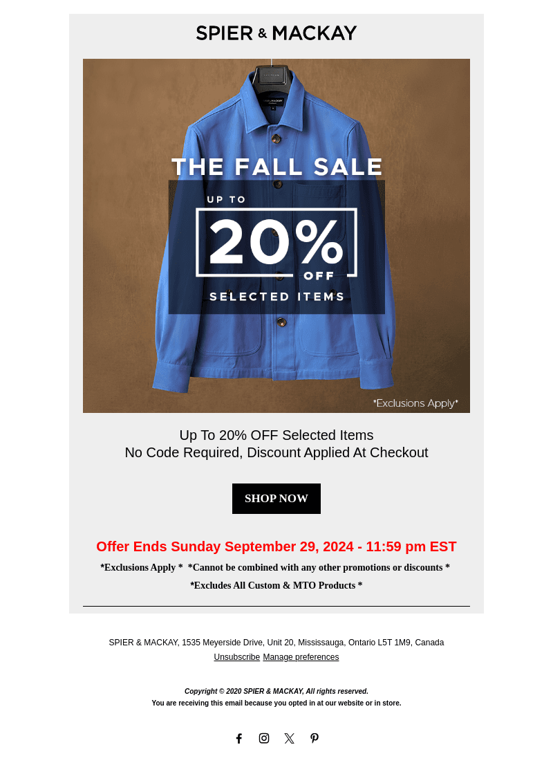 The Fall Sale Continues!