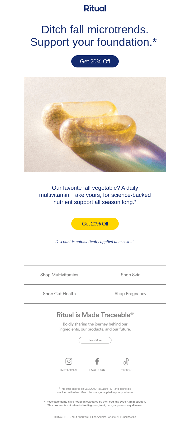 20% off clean, foundational health support*