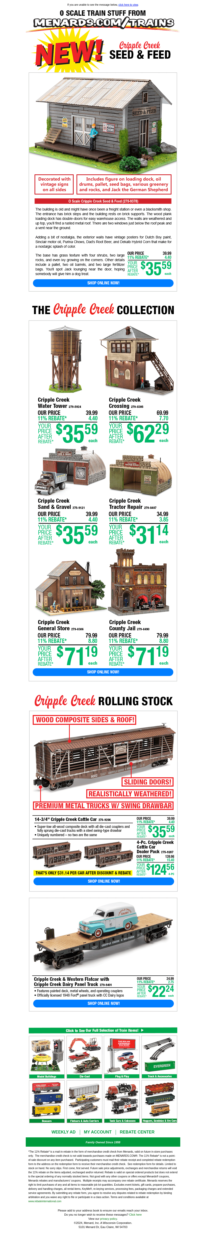 New! O Scale Cripple Creek Seed & Feed!