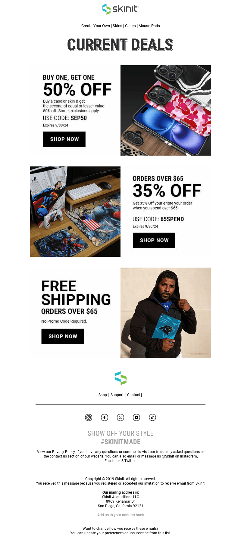 Skinit email from Wed, Sep 25, 2024
