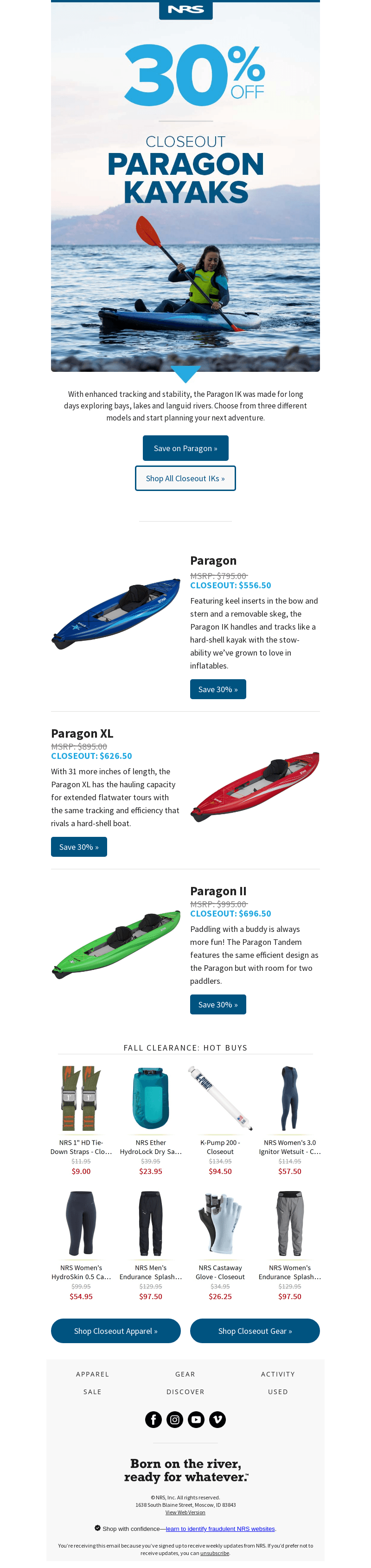 Paragon Inflatable Kayaks: Save 30% NOW!