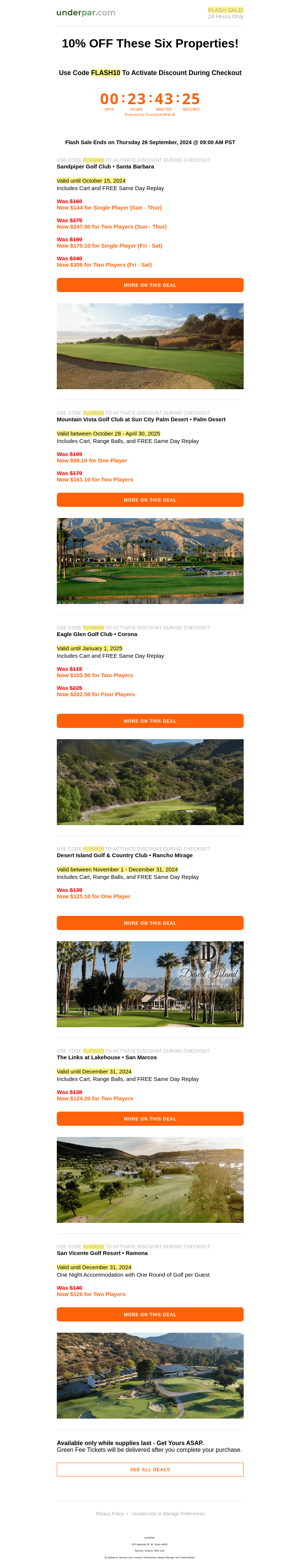 10% OFF These Six Properties! (24 Hours Only)