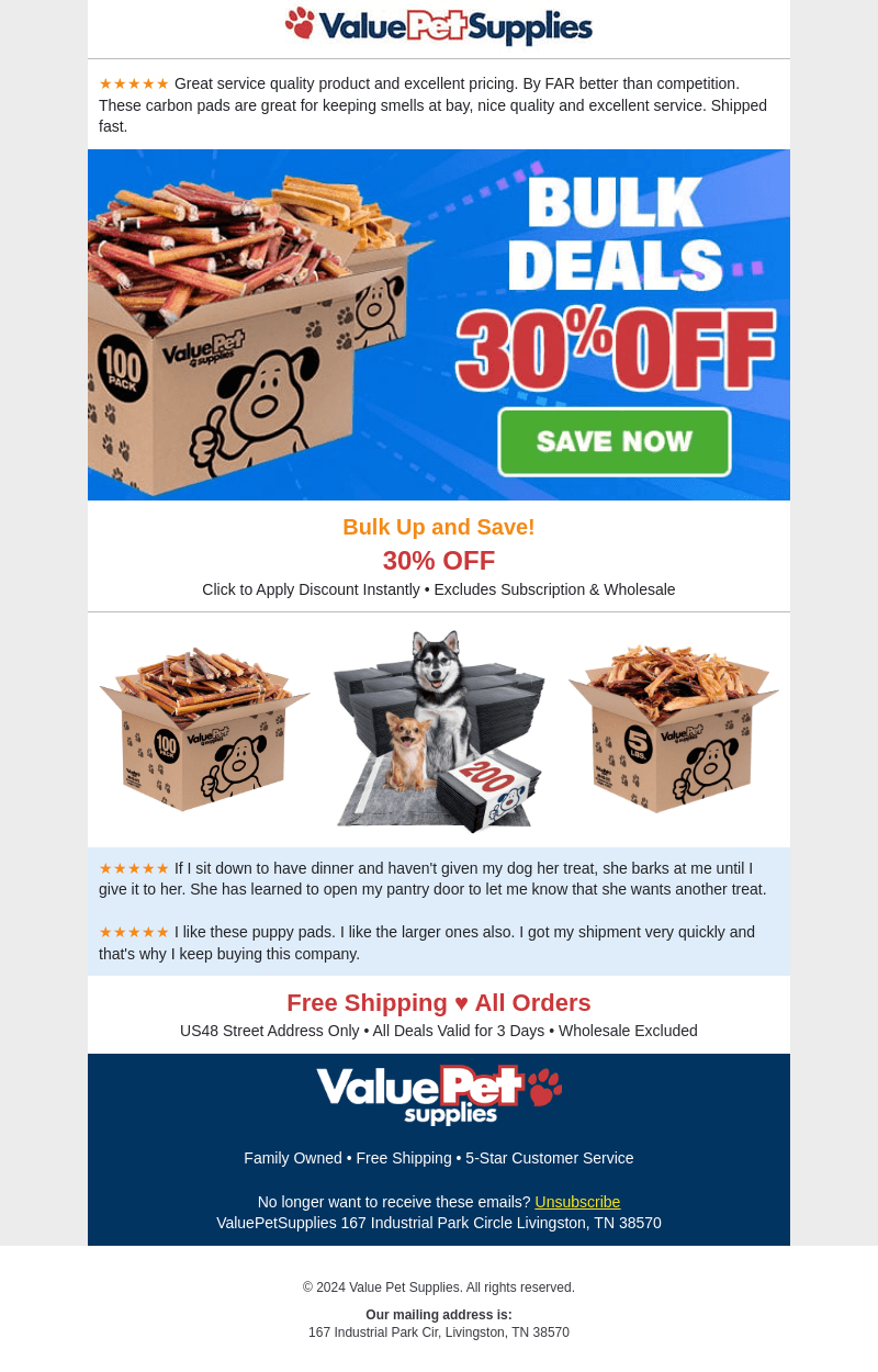 Bulk Deals - 30% Off
