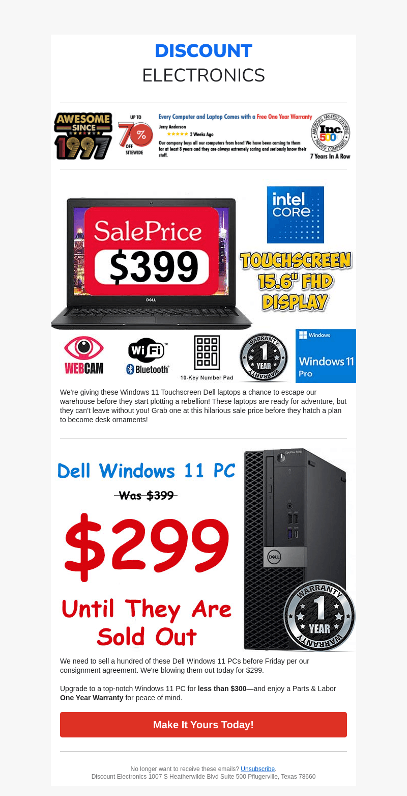$399 Windows 11 Dell 15.6" Touchscreen Laptops