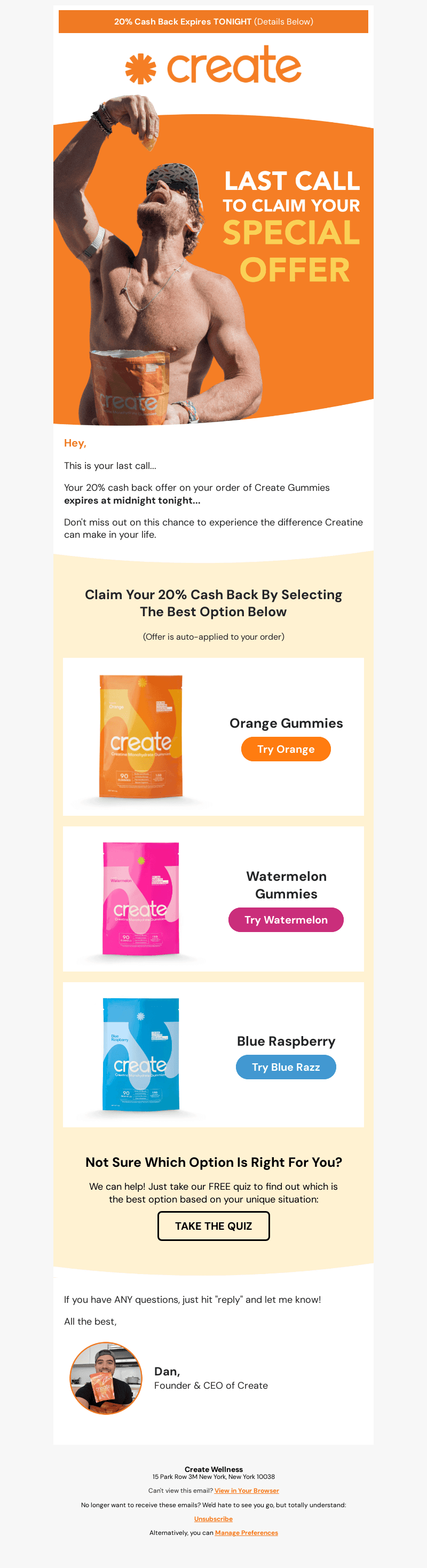 ⏰ 20% Cash Back Expires TONIGHT!