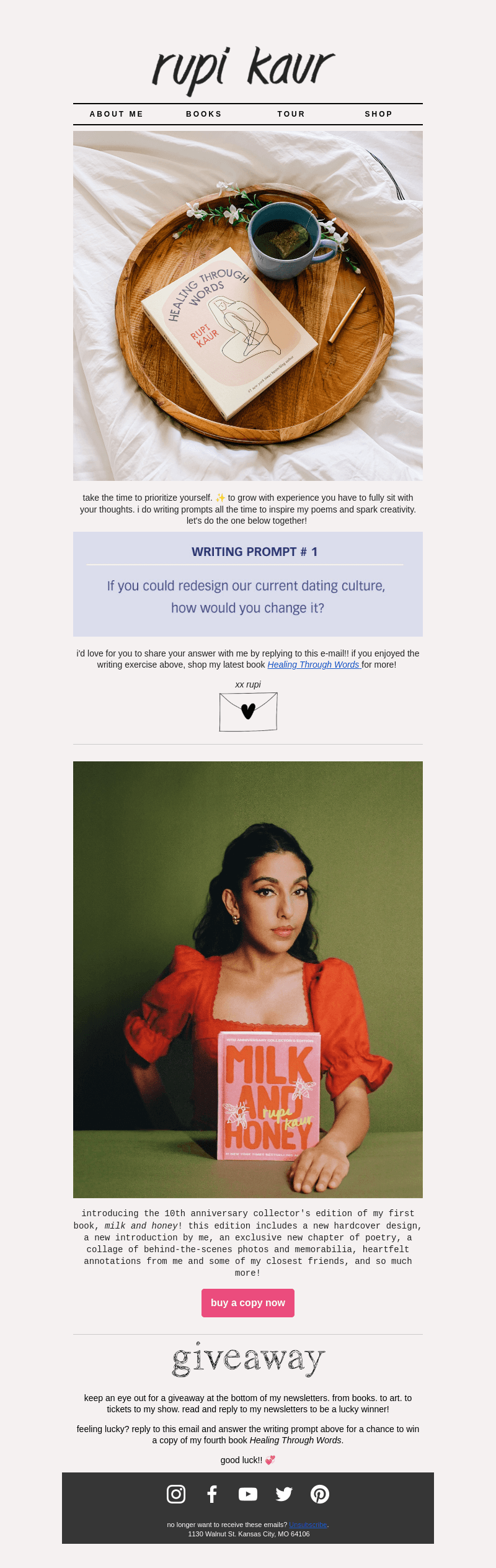 Rupi Kaur email from Fri, Sep 27, 2024