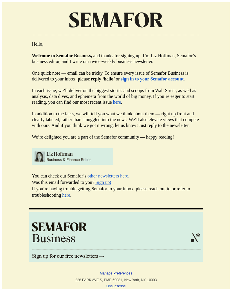 Welcome to Semafor Business!