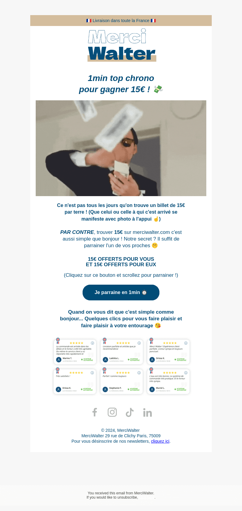 1min = 15€ offerts 🤑