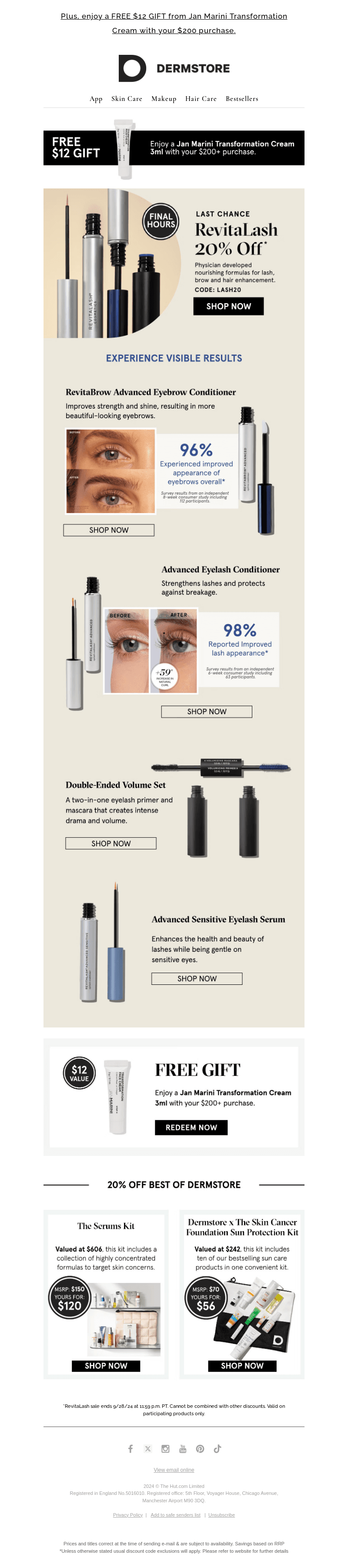 FINAL HOURS: 20% off RevitaLash Cosmetics