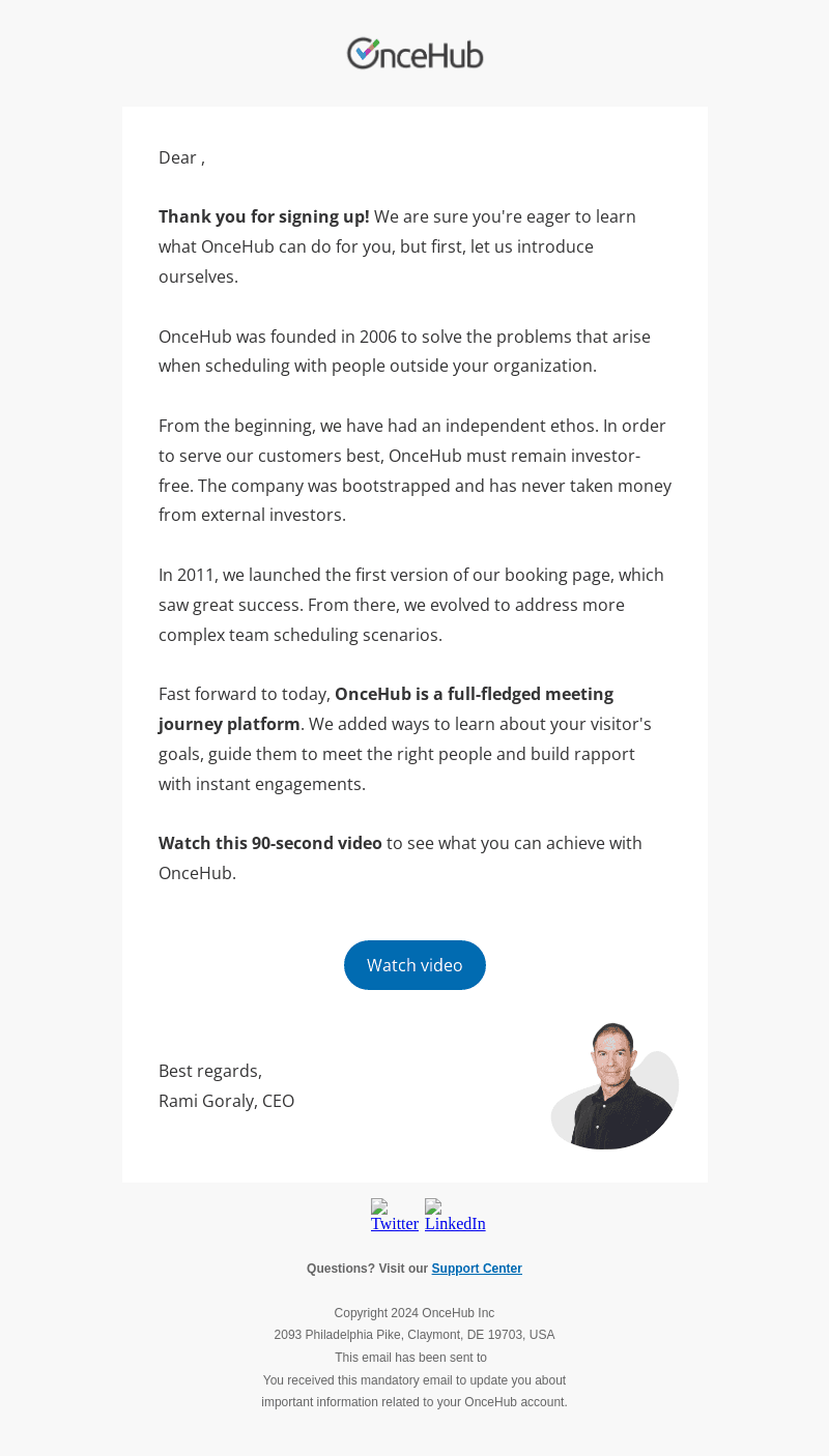 Welcome to OnceHub  😀