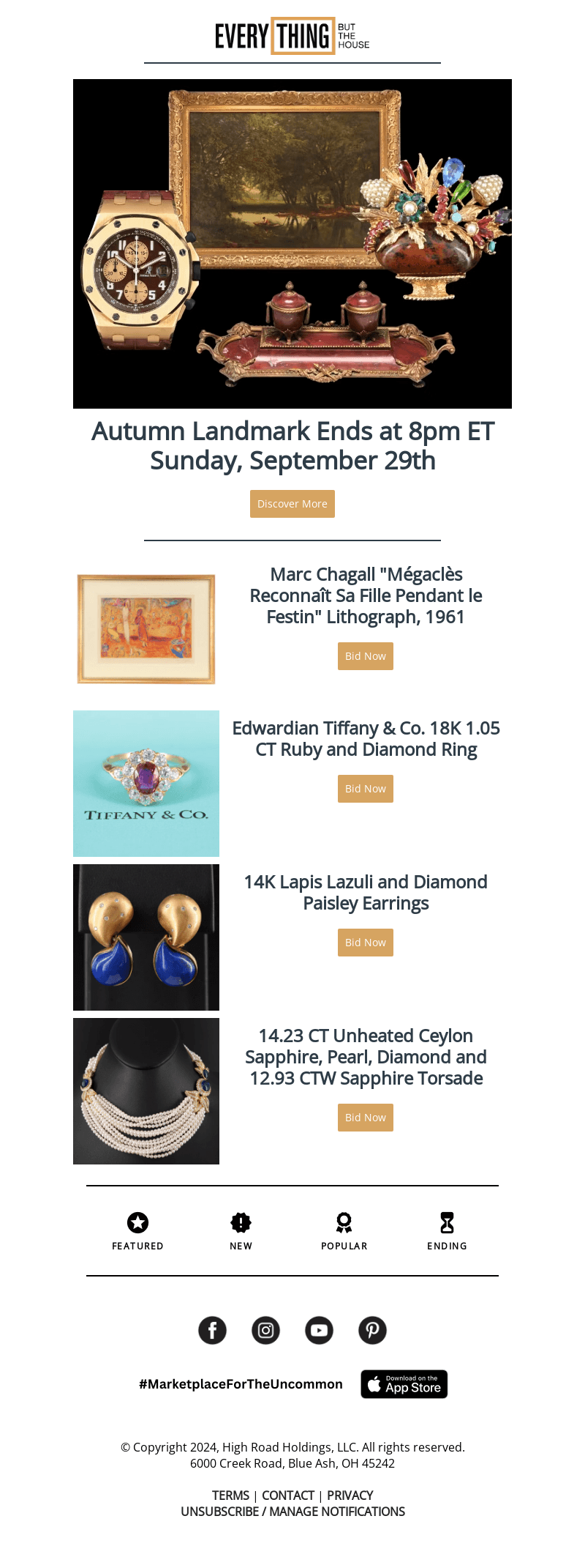 Everything But The House (EBTH) email from Sun, Sep 29, 2024