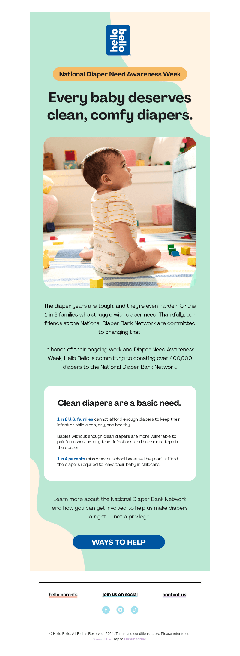 Working together to end diaper need. 🧡