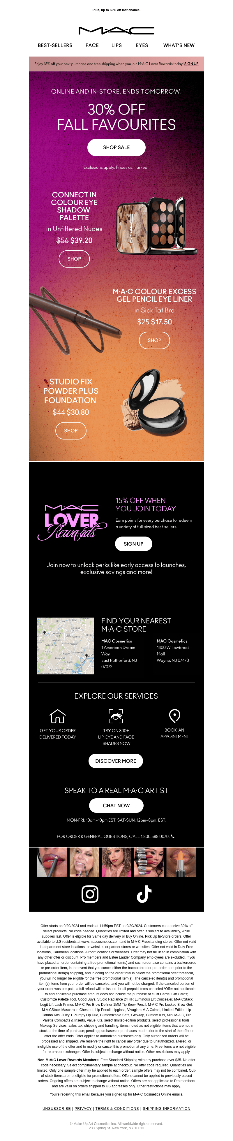 ENDS TOMORROW: 30% OFF fall favourites!