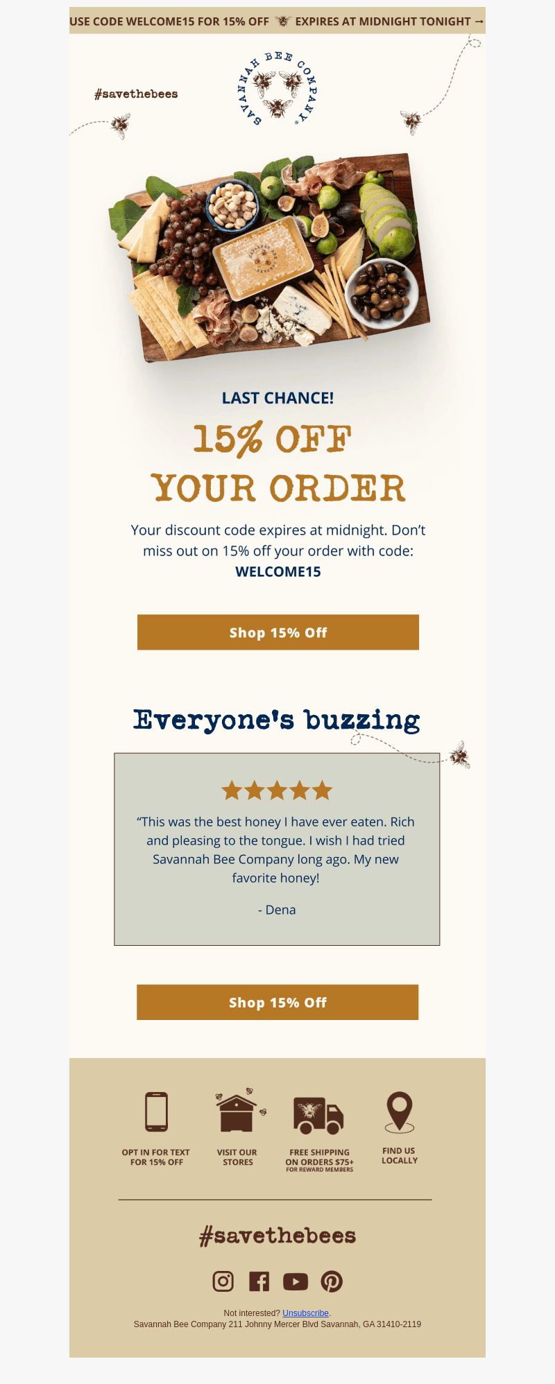 Your 15% off expires tonight!