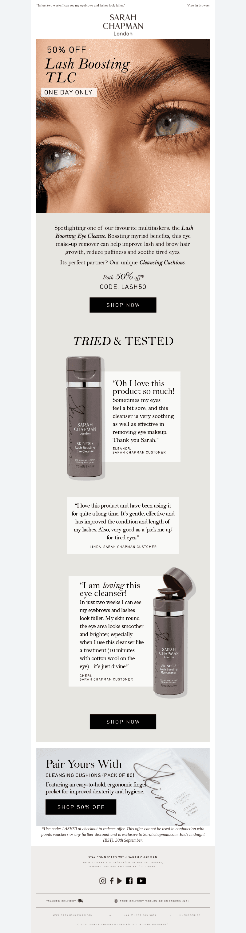 24 Hours Only:  50% Off Lash-Boosting Essentials