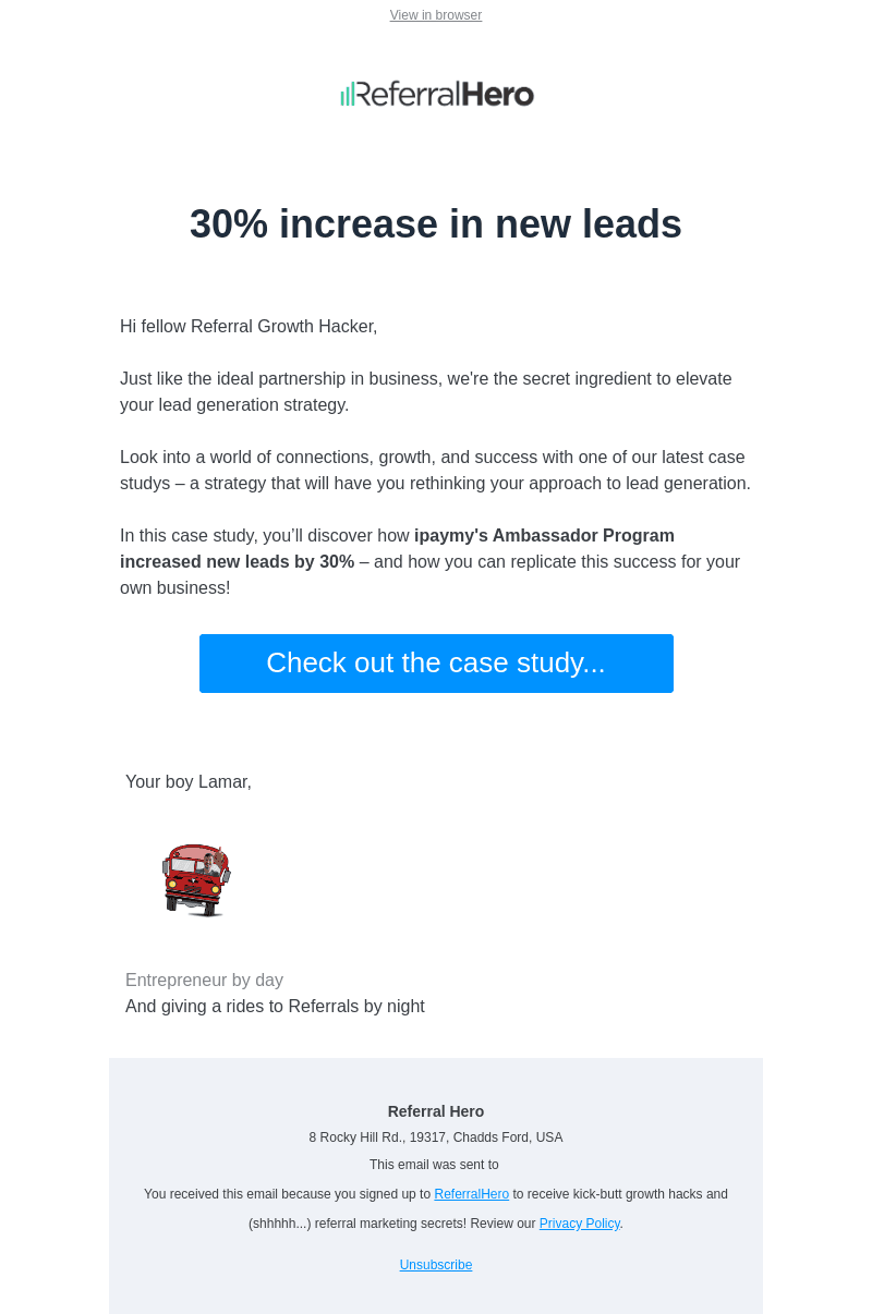 30% increase in new leads