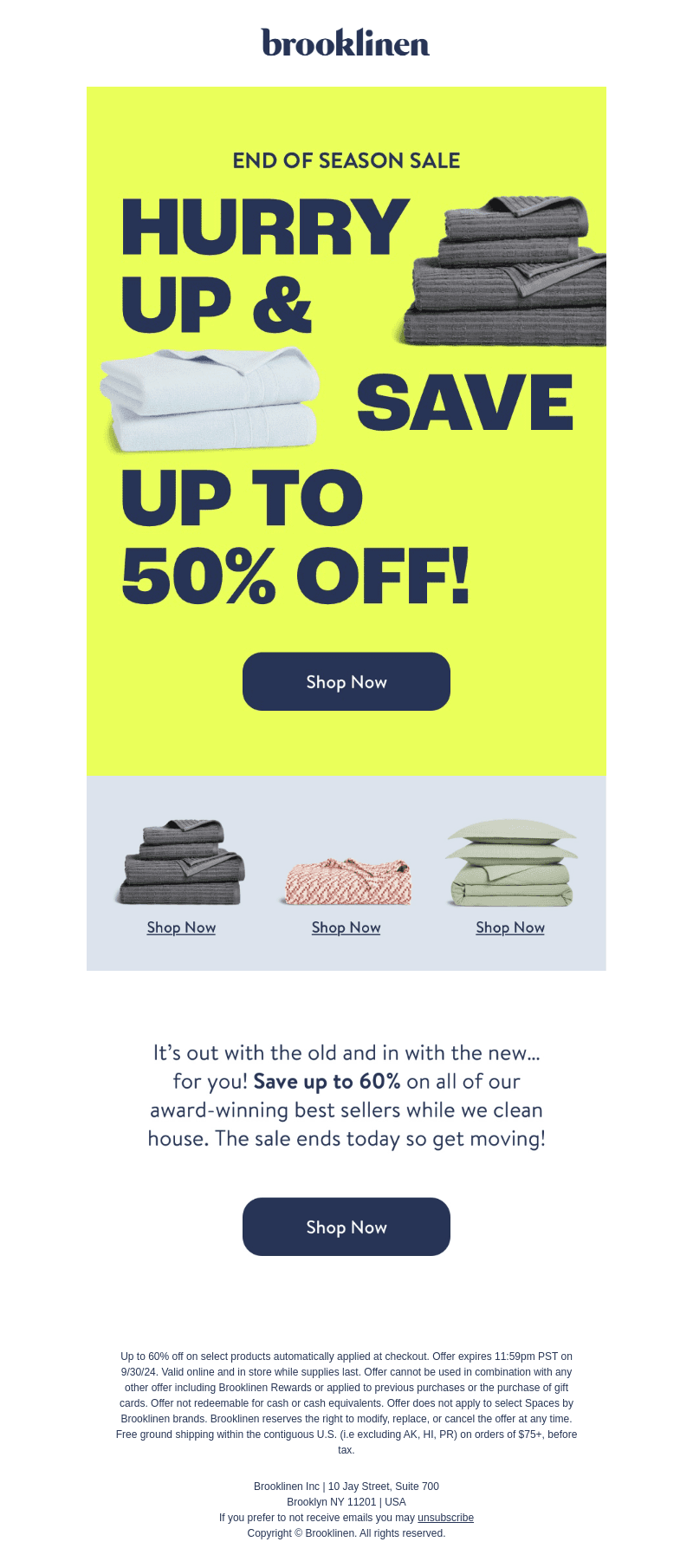 LAST CHANCE! Up to 60% Off!!