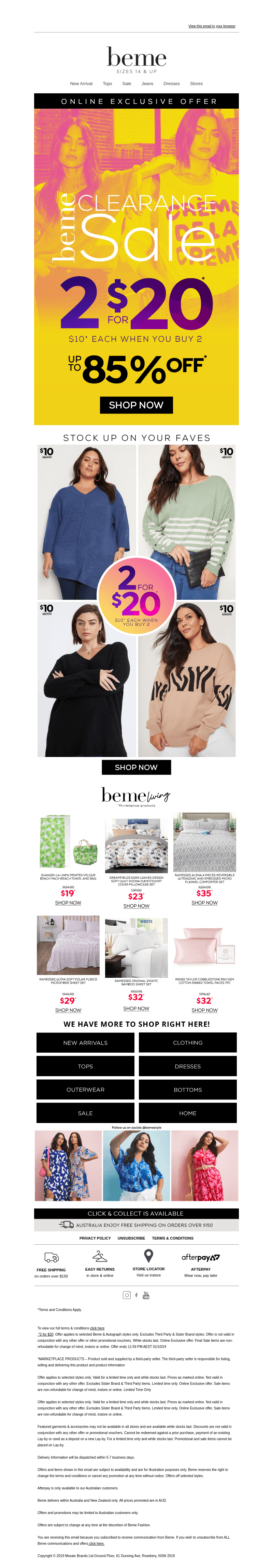 2 for $20* Mega Sale