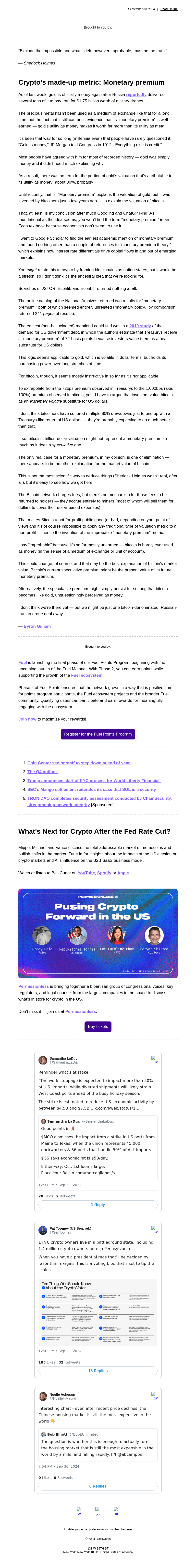 🟪 Crypto’s made-up metric: Monetary premium