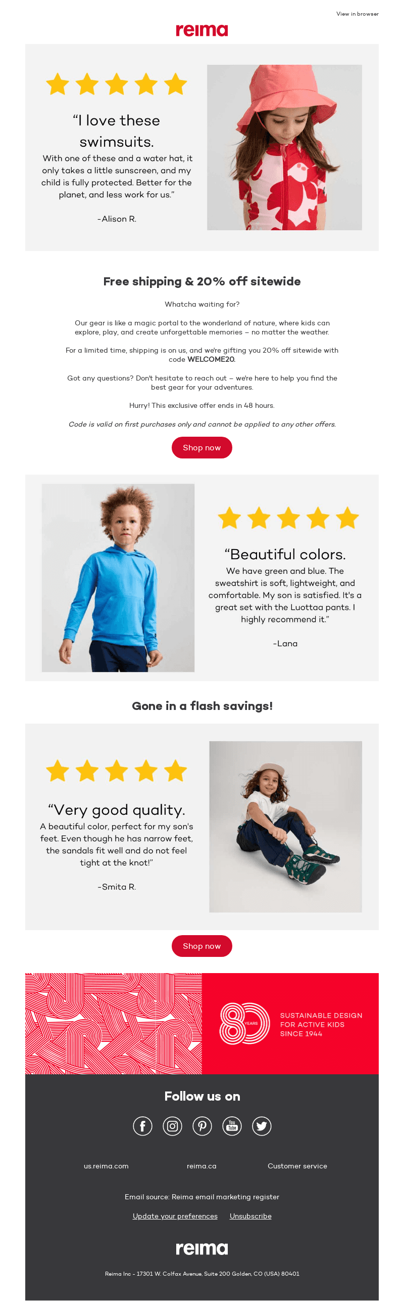 New customers get 20% off