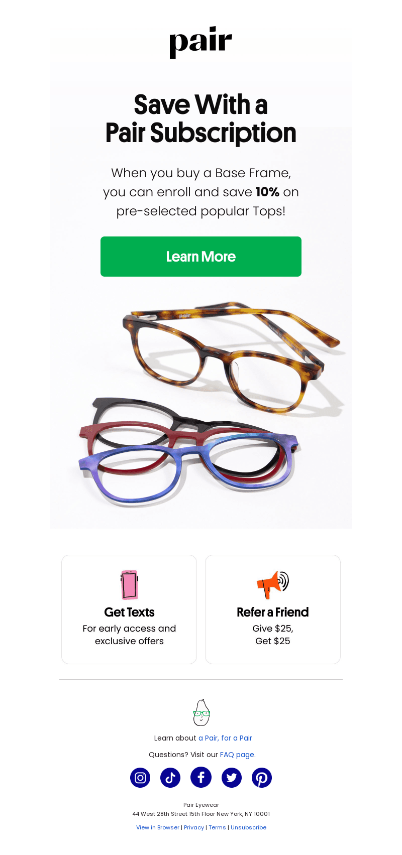 Pair Eyewear email from Tue, Oct 1, 2024