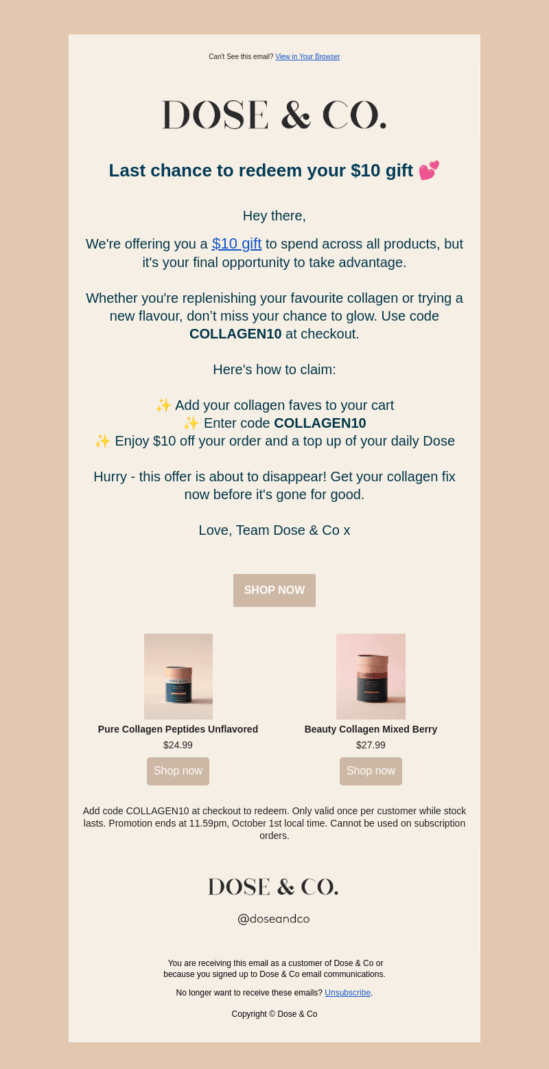 Last chance to save $10 💗
