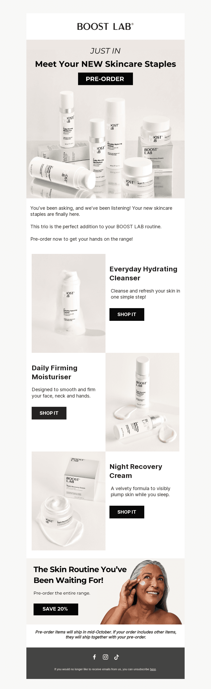 Meet your NEW cleanser & moisturisers!