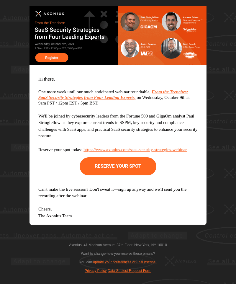 One week left until the SaaS security roundtable—save your spot!