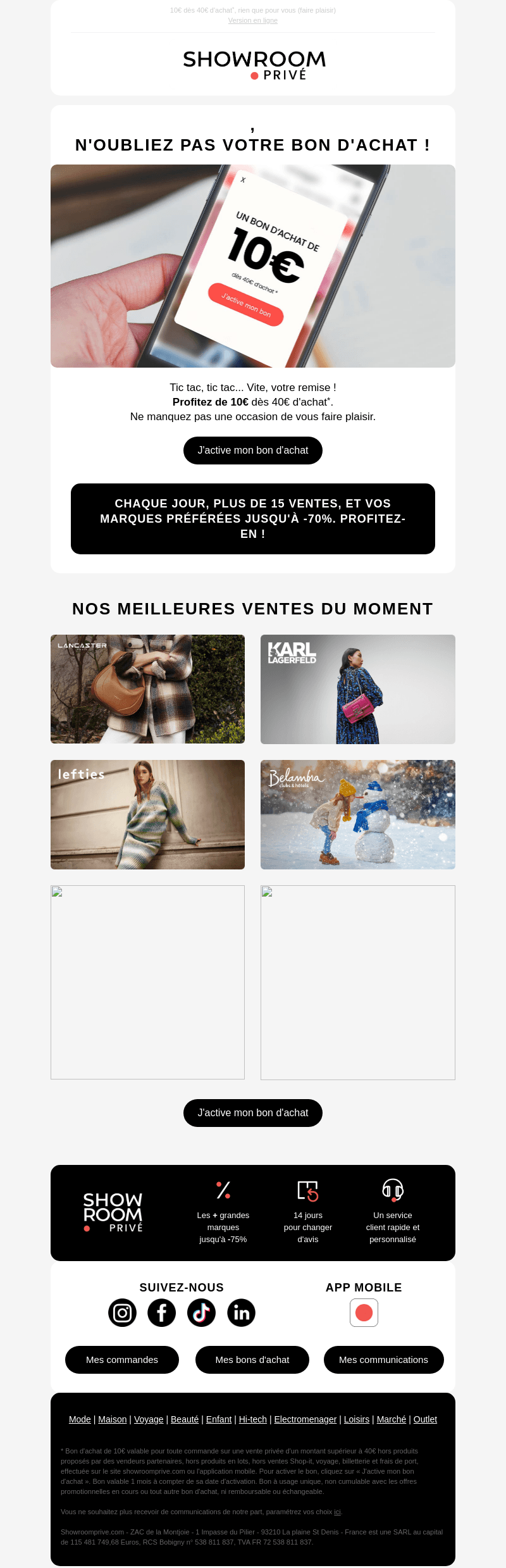 Dring dring… Ne passez pas à côté de votre remise. 🔔